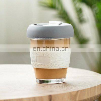 Portable glass mugs Coffee 350 ML Coffee Cup Swig Mug Travel Coffee Mug Silicone With Lid