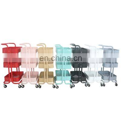 New carts metal multifunctional racks folding 4 wheel Tier trolley utility kitchen storage holders rolling cart