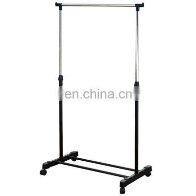 Hot sale single pole collapsible Stainless steel clothes drying rack clothing store wall rack
