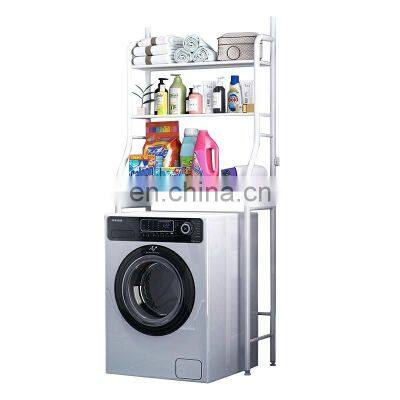 High quality multifunctional metal shelf for storing robe hook washing machine rack