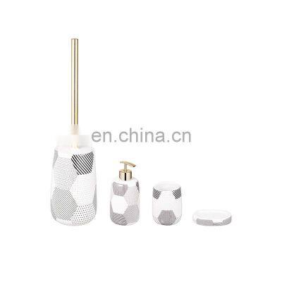 Football Ceramics Bathroom Decor Accessory Soap Dispenser Tumbler Soap dish Toilet brush Bathroom Accessories Set