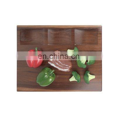 Wholesale Custom Kitchen Large Walnut Wood Cutting Board Juice Grooves And Handles Thick