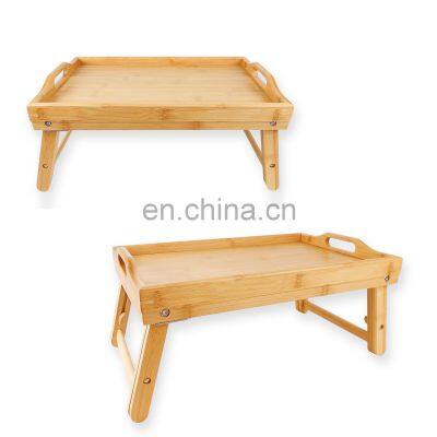 Luxury restaurant breakfast bamboo wood bed serving tray with folding legs