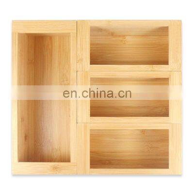 Compatible Food Storage Bag Ziplock Organizer Holders Bamboo Drawer Organizer Set Accessories Stackable For Home