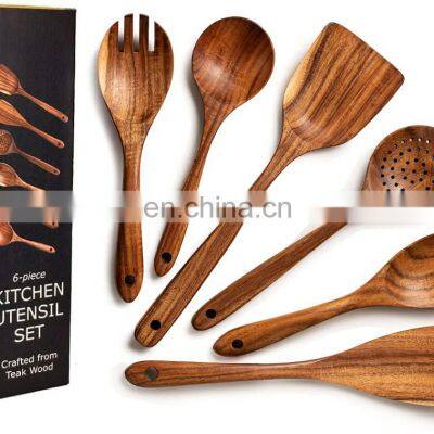 Wooden Cooking Utensil Set Non-stick Pan Kitchen Tool Wooden Cooking Spoons and Spatulas Wooden Spoons for cooking salad fork