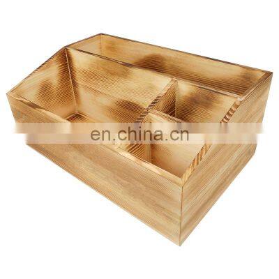 Rustic Wooden Coffee Station Organizer Holder Farmhouse Coffee Bar Box for Countertop Display Box Coffee