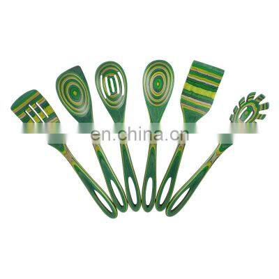 Kitchen Utensil Set with Gift Bag Exotic Pakkawood 6-Piece Kitchen spoon set