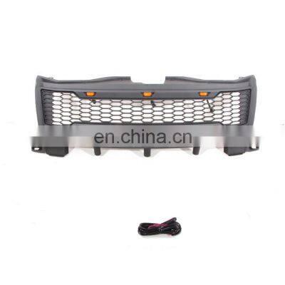 SUV Auto Parts Black Front Bumper Grille W LED Lighting Custom Modified ABS Front Grill 2007-2011Fit for Edge