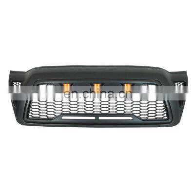 3 pcs led amber light custom front upper Mesh Grille fit for 2005-2011 Toyota Tacoma