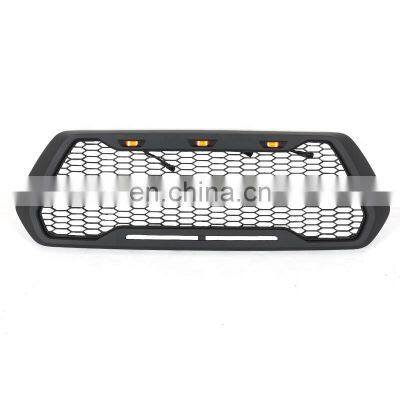 Replacement black honeycomb front upper grill W LED light fit for toyota tacoma 2016-2019