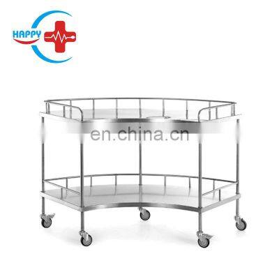 HC-M033 Hospital Stainless Steel Fan-Shaped Apparatus Cart/Surgical Instrument Table Cart for operation