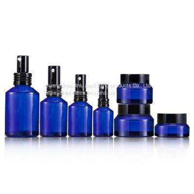50g blue cream bottle 30ml dropper essential oil glass bottle 120ml inclined shoulder press type emulsion bottle