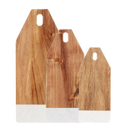 Custom/Wholesale Acacia Wooden&Marble Cutting Board Wood Chopping Blocks Charcuterie Serving Cheese Board Set
