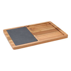 Custom/Wholesale Acacia Wood and Slate Cutting Board Stone Chopping Block Serving Cheese Board