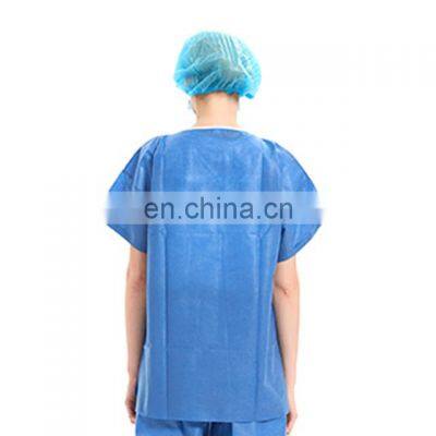 Medical customized hospital patient gown with short sleeve