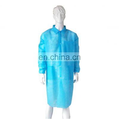 Disposable PP Nonwoven Zip Lab Coat Civil Use