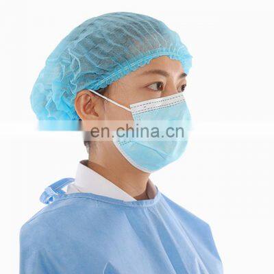 Disposable non woven Anti Dust Bouffant hair cap waterproof bouffant shower cap