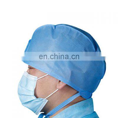 OEM Non-woven Disposable Dust Doctor Cap Round Head cover / Hair Net Mob Caps