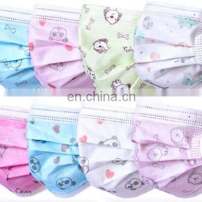 Printed Custom 3ply Face Mask for Children CE/ISO Approved Kids Earloop Face Mask For Protection with Pattern