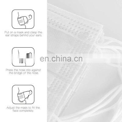 Non-woven Disposable Facemask 3ply Factory Supply Safety Disposable 3 Layers Non Woven Face Mask