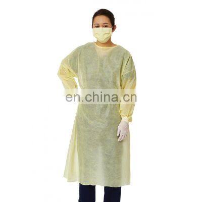 PP Disposable Isolation Gown Elastic&Knitted Cuff Protective Lab Gown
