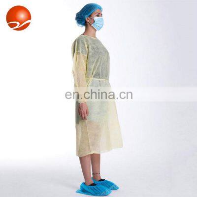 SGS Approved Level 1/2/3 PP/PP+PE/SMS Disposable Waterproof Isolation Gown Non Sterile with Knitted Cuffs
