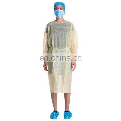 Disposable Non-woven PP/PP+PE/SMS Isolation Gown ppe medical surgical gown