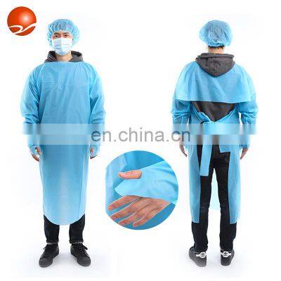 Long Sleeve Disposable Plastic CPE / PE Apron Waterproof Isolation CPE Gown
