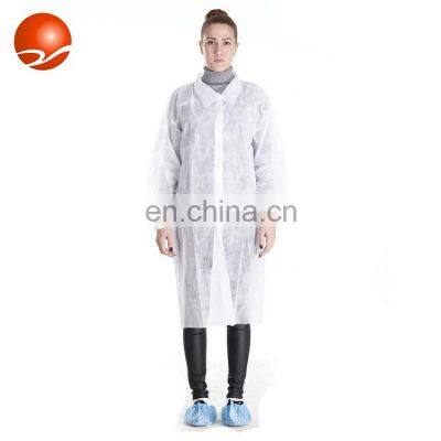 Breathable Polypropylene Lab Coat with magic type for Cleaning