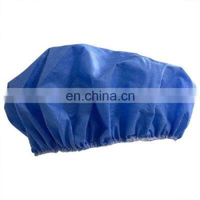 Gorro desechable de tela no tejida, gorro azul ISO, SMS, 25gsm