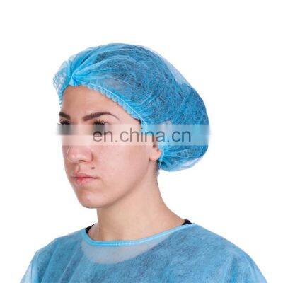 Good Quality White Blue Disposable Bouffant Head Mob Cap