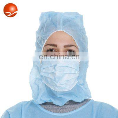 Non Woven Disposable Full Head Cap Hair Net Beard Cover Astronaut Cap with Mask