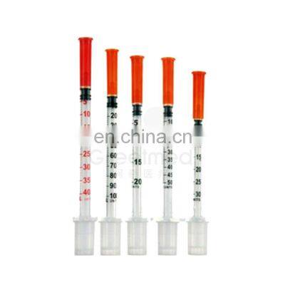 Insuline syringe safety disposable u100 29g 30g 31g 0.5ml 1ml insulin syringe with needles