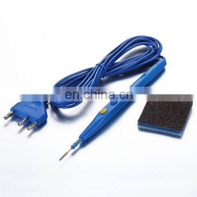 medical hand control switch monopolar disposable electrosurgical pencil with tip cleaner