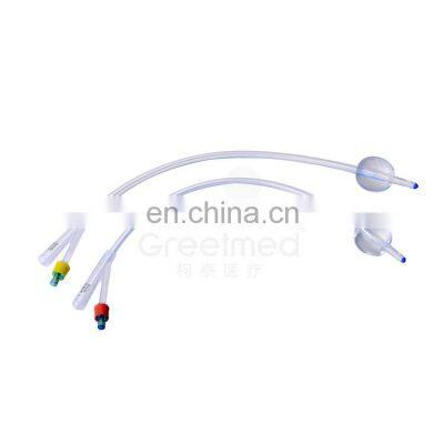 CE approved medical sterile urinary 2 3 way pure 100% all silicone foley catheter