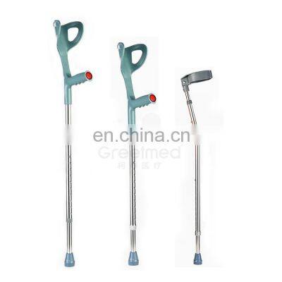 Super high quality medical comfortable walking adjustable aluminum alloy elbow crutches