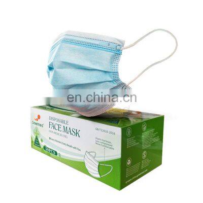 Custom Fashion face mask oem surgical disposable earloop 3ply non woven protective medical mask