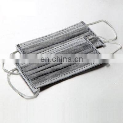 Disposable non woven 3ply carbon charcoal face mask with earloop