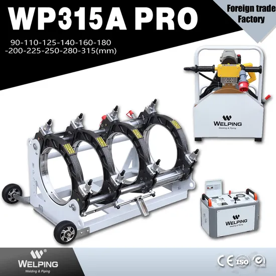 90-315mm HDPE Pipe Butt Fusion Welding Machine Source Factory Supporting OEM/ODM Exporting to 100+ Countries ISO9001/CE/SGS Welping