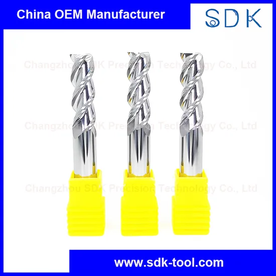 China Supplier HRC55 3 Flutes Solid Carbide Aluminium Milling Bits for Aluminum