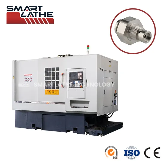 Lubrication System Dual-Spindle Flat Bed CNC Turning Machine with Bar Feeder for Aluminum Pipe Fitting (DS-36B)