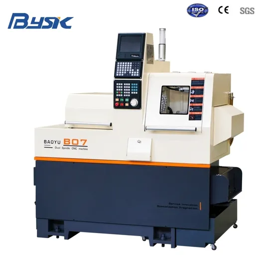 High Precision Bysk 2 Spindle Micro Component Processing Lathe B07 Swiss CNC Lathe with Sub Spindle