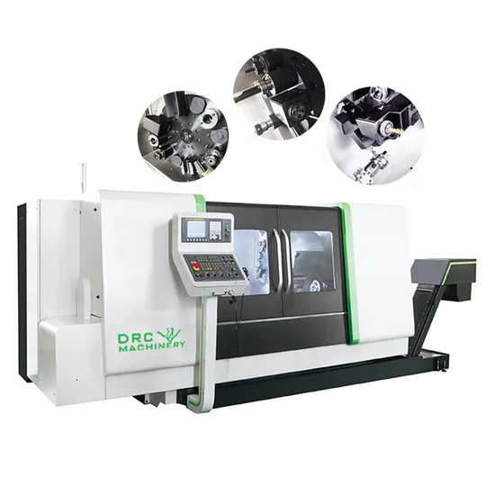 Twin Double Multi Spindle CNC Lathe Automatic Slant Bed CNC Lathe with Gantry Loader and Turret
