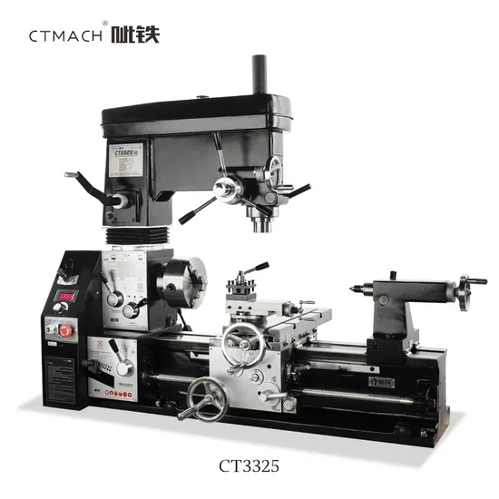 CT3325 28mm Spindle Bore Metal Machining China Combo 3 in 1 Lathe Machine