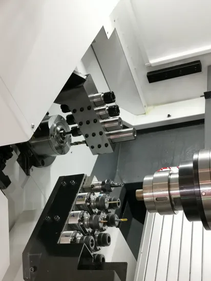 China Inclined Guide Rail Machine Small CNC Lathe with Bar Feeder