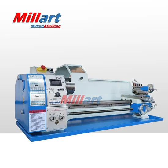 High Precision Jy250 Jy250V Mini Belt Speed /Variable Speed Bench Lathe Machine with 26mm Spindle Bore, Horizontal Manual Metal Lathe Machine