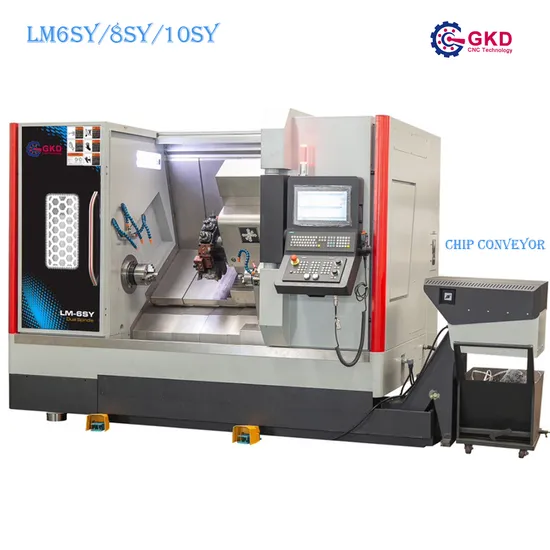 GSK CNC Servo Motor Metal CNC Mini Lathe Slant Bed Lathe Machine with Live Tool