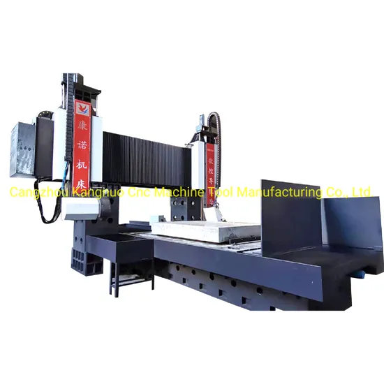 CNC Fixed Column Fixed Beam Waneng Gantry CNC Metal Milling Machine Double Grinding Head Milling Machine