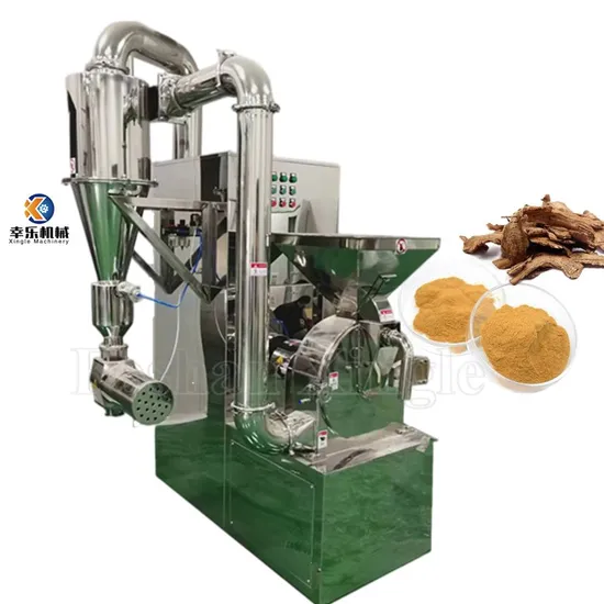 High Speed Turmeric Cassava Salt Spices Herbal Ginger Powder Pulverizer Crusher Grinder Machine with Dust Collection