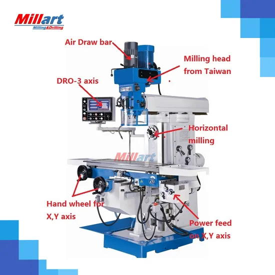 High Quality Knee Type Turret X6336 XL6336 5HP High Precision Universal Vertical Milling Machine